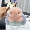 Colgante de piel de conejo Rex coreano, bonito colgante de muñeca, bolso de conejo, llavero de coche