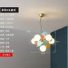 Lámpara de araña para dormitorio, estilo nórdico, posmoderno, sencilla, para habitación infantil, diseño creativo, con personalidad, color hoja, luz LED