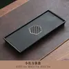 Bandeja Redonda de Porcelana Preta para Chá, Bandeja Seca para Chá para Uso Doméstico, Bandeja de Chá de Luxo Leve com Armazenamento de Água e Drenagem, Nova Bandeja de Mesa de Chá Estilo Chinês