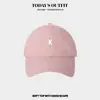 Gorra de Béisbol Simple Versátil Gorra de Béisbol con Letra Pequeña de Cara Ancha Adelgazante Tendencia Tapa Suave Gorra de Pico de Pato
