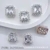 Banho de Cobre 18K Redondo Retangular Oval Caixa Mágica Borboleta Zircônia Contas Separadoras Multi-Furo Acessórios para Pulseira Colar DIY