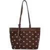 Bolso de lunares, bolso casual moderno y a la moda para mujer, bolso de hombro de gran capacidad para el trabajo, nuevo bolso tote de gamuza 2026, estilo retro