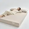 Roupa de Cama para Dormitório Estudantil Cor Sólida 100% Algodão Lençol com Elástico Capa de Colchão Cobertura Total Elástico Saia Raiseda Lençol com Elástico Conjunto de Três Peças Capa Protetora