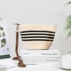 Bolso Pequeño Tejido Estilo Japonés Rayado Cruzado de Paja 2025 Bolso Casual de Playa Tote para Viajar Bolso de Mujer Retro Versátil