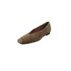 Zapatos de Moda Coreana Elegantes y Sencillos de Boca Baja Estilo Femenino Versátiles Puntera Cuadrada Suela Plana Slip-On Zapatos de Abuela Zapatos Pequeños de Cuero