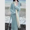 Estilo Nuevo Otoño e Invierno Vestido de Punto Perezoso con Tirantes Conjunto de Dos Piezas Cárdigan Suéter Largo Elegante Chaqueta para Mujer por Encima de la Rodilla