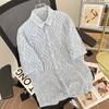 Chaqueta Camisa Fina de Seda Hielo para Hombre y Mujer Verano 2024 Nueva Moda High Street Estilo Neutral Bf Camisa de Manga Corta de Color Sólido