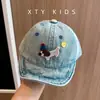 Gorra de Béisbol Estilo Coreano para Niños Pequeños, Primavera y Otoño, Visera Suave, Mezclilla, Cachorro de Dibujos Animados, Protección Solar, Gorra de Béisbol para Bebés
