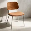 Sillas de Comedor Transfronterizas, Muebles de Restaurante de Moda, Taburetes de Panel de Metal de Hierro Estilo Vintage, Sillas Simples con Funda Suave