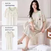 Camisón de una pieza para mujer para dropshipping, verano, algodón puro, con almohadillas en el pecho, manga corta, talla grande, solo camisones para mujer, nuevo estilo 2026, verano