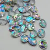 Case de Celular DIY Porta-Perfume Material de Strass Atacado Fundo Pontiagudo Irregular Strass de Cristal Oval Colorido