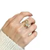 Anel Retro Irregular Gota d'Água com Imitação de Diamante para Mulheres, Design de Nicho, Luxo Leve, Sensação de Alto Padrão, Versátil para o Dia a Dia, Anel Elegante