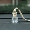Botella de vidrio transparente mini de 8ML con tapa de madera para dispensar perfume, colgante de botella cuadrada, botella de repuesto para difusor de perfume de coche