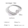Anel europeu e americano minimalista com parafuso de abertura cravejado de diamantes, anel versátil de luxo leve em dois tons para o dedo indicador feminino, requintado