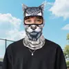 Capuz para Ciclismo ao Ar Livre com Orelhas de Gato, Máscara Facial com Padrão de Animal 3D, Proteção Solar, Capuz com Estampa Digital, Atacado