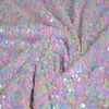 Novo tecido de lantejoulas coloridas criptografadas de 5 mm em estoque vestido DIY sapatos chapéu fundo de palco tecido de miçangas atacado