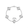 Pulsera de Calcedonia Morada Natural de Cinco Flores [Versión Alta Dorada V Chapado Grueso en Oro] Pulsera de Trébol de Cuatro Hojas de 18 Quilates para Mujer, Artesanía Exquisita