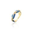 Anillo de apertura geométrica con gotas de aceite de color, chapado en oro de 18 quilates, con microincrustaciones de cobre de Aogu, fuente transfronteriza.