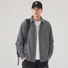 Camisa de manga larga para hombre, nuevo estilo primavera y otoño 2026, camisa casual a rayas con cuello de solapa, chaqueta retro japonesa bordada