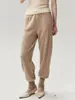 Leggings de punto 100% cachemira casuales y relajados para mujer, suaves y con buena caída, versátiles para el trabajo y el uso diario, pantalones de cachemira holgados y cálidos