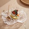 Plato de Cristal Glaciar Estilo Ins Plato para Ensalada Plato para Fruta Plato Irregular para Aperitivos Plato para Sushi Bandeja para Aperitivos