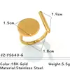 Anillo de Acero Inoxidable con Personalidad Geométrica de Moda Oro de 18K y Plata Anillo Abierto Acero de Titanio No se Desvanece Joyería Transfronteriza