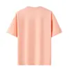 Nueva camiseta de manga corta para hombre de alta gama, peso pesado, algodón puro 220g, hilo doble de 40 hilos, color liso, corte holgado, casual, marca de moda, personalizable