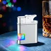 Novo Acendedor Colorido com Câmara de Ar Transparente Acendedor Metálico à Prova de Vento Recarregável Acendedor de Celebridade da Internet Mais Vendido