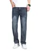 Jeans de outono e inverno masculino reto solto casual slim fit moderno primavera e outono calça comprida grossa stretch masculino outono e inverno