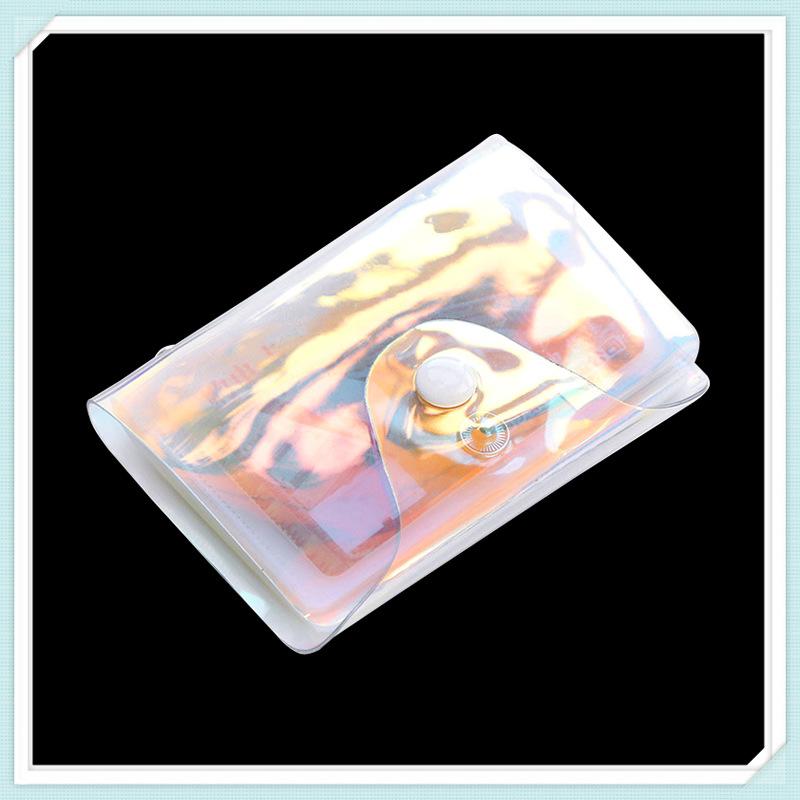 现货韩款多卡位炫彩镭射零钱卡包 多功能公交pvc证件银行学生