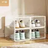 Caja de Zapatos para Debajo de la Cama de Mesa de Dormitorio Estudiante, Transparente, a Prueba de Polvo, Zapatero Simple, Ahorrador de Espacio, Caja de Almacenamiento de Zapatos para Uso en Alquiler