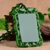 Atacado de fábrica imitação de jade Hetian Pingente de cartão de jade sem matéria Ping An material da Mongólia Exterior verde espinafre marca Ping An colar de jade masculino e feminino