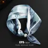 Collar Estilo Chino con Hebilla Magnética de Perlas Bufanda de Seda para Mujer de Gama Alta Protector de Cuello para Primavera y Otoño Bufanda Pequeña Larga Bufanda Bufanda Fina