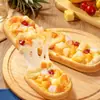 Producto semiacabado de pizza con forma de barco de queso, producto semiacabado para desayuno listo para comer, base de masa para pizza para freidora de aire, comida deliciosa