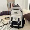 Mochila nueva de gran capacidad, elegante, estilo japonés con bloques de color, para estudiantes de secundaria y preparatoria, mochila para computadora simple y versátil