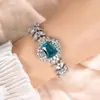 Pulsera de Flor Cuadrada de Zirconia para Mujer, Lujo Ligero, Gama Alta, Pulsera Versátil, Diseño de Nicho, Estilo Nuevo, Joyería de Mano Elegante al por Mayor