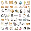 50 Lindos Stickers de Graffiti de Colección de Gatos y Perros para Botellas de Agua, Maletas, Cuadernos y Decoraciones de Teléfono al por Mayor