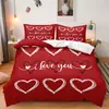 SHEIN jogo de cama de três peças decoração de feriado Dia dos Namorados impressão digital quarto decoração de casa jogo de cama de três peças