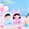 Pijama de nuevo estilo para pareja, micro paisajismo, escritorio, decoración de pastel DIY, accesorios, adornos de animales lindos para pareja