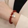 Nuevo brazalete de ágata roja natural con calabaza y hebilla de seguridad, brazalete vintage de estilo chino, joyería al por mayor