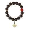 Pulsera Auténtica de Madera de Agarwood Qinan de Hainan con Ágata Rojo del Sur y Jade de Campo Nuevo Diseño Chinoiserie Pulsera Regalo de Alta Gama para Mujeres