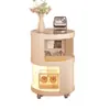 Mesita de Noche Pequeña Simple Moderna Hogar Dormitorio Estante de Almacenamiento de Mesita de Noche con Lámpara Hierro Creativo Mesa Lateral Extraíble