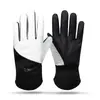 Luvas quentes para ciclismo ao ar livre no outono e inverno, forradas com fleece, com cordão, à prova de vento, resistentes ao frio, unissex, compatíveis com tela sensível ao toque e antiderrapantes, design de dedo inteiro