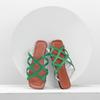 Sandalias planas de malla hueca de talla grande de comercio exterior europeo y americano para mujer, sandalias de playa ligeras con punta abierta y diseño transfronterizo.