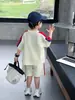0725 Conjunto de Verão Curto para Meninos 2026 Novo Estilo Lindo Menino Estilo Coreano Conjunto de Duas Peças Roupas de Verão para Crianças