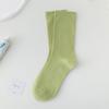 Calcetines de mujer de algodón puro sin hueso, calcetines lunares de primavera y otoño con zapatos pequeños de cuero, calcetines blancos de tubo medio de verano apilados para mujer