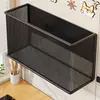 Prateleira Magnética de Armazenamento para Geladeira Lateral Porta Temperos Filme Plástico Cesta de Armazenamento com Absorção Magnética Prateleira de Armazenamento Multifuncional de Parede para Cozinha