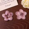 Estilo Nacional Retro Bordado Floral Flor de Cinco Pétalos DIY Cosido a Mano Flor Degradada Accesorio para el Cabello Parche para Ropa Material de Parche