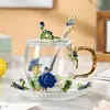 Vaso de Agua de Esmalte Francés de Colores, Taza de Té de Vidrio de Cristal para el Hogar, Regalo Creativo para Novia, Maestro, Mejor Amigo, Cumpleaños, Regalo de Boda
