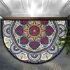 Felpudo Bohemio Semicircular de Cristal y Terciopelo Transfronterizo para Puerta de Entrada, Felpudo Decorativo Resistente a las Manchas y Fácil de Cuidar
